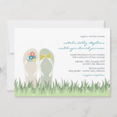 サマーガーデングラスフラワー フリップフロップ ウェディング 招待状 (正面)