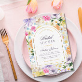 サマーガーデンティーパーティーシックフローラブライダルシャワー 招待状