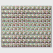 サマーガーデンハット付きバニー ラッピングペーパー (フラット)