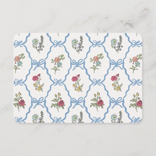 サマーガーデンパーティーフローラおむつラッフルインサート エンクロージャーカード (裏面)