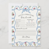 サマーガーデンパーティーフローラシャワーベビーアドバイス 招待状 (正面)