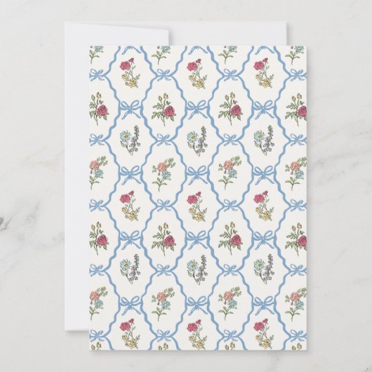 サマーガーデンパーティーフローラシャワーベビーアドバイス 招待状 (裏面)