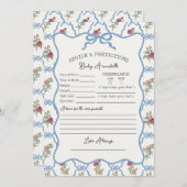 サマーガーデンパーティーフローラシャワーベビーアドバイス 招待状 (正面/裏面)