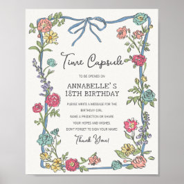 サマーガーデンパーティーフローラ誕生日タイムカプセル ポスター