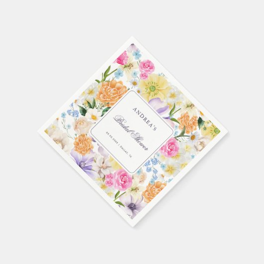 サマーガーデンパーティーブライトフローラブライダルシャワー スタンダードカクテルナプキン (角)