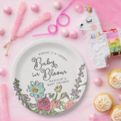 サマーガーデンパーティーブライトフローラベビーシャワー ペーパープレート (パーティー)