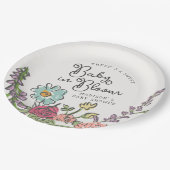 サマーガーデンパーティーブライトフローラベビーシャワー ペーパープレート (アングル)