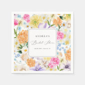 サマーガーデンパーティー春フローラブライダルシャワー スタンダードカクテルナプキン (正面)