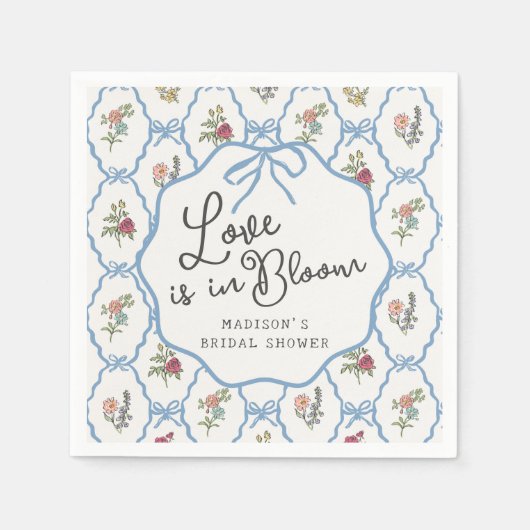 サマーガーデンパーティー ブライト フラワーブライダルシャワー スタンダードカクテルナプキン (正面)