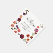 サマーガーデンフラワーズ秋バーンドオレンジ結婚ズ スタンダードカクテルナプキン (角)