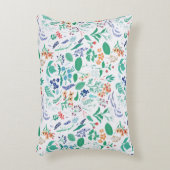 サマーガーデンフラワーズ葉ボタニカル開花 アクセントクッション (正面(垂直))