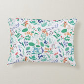 サマーガーデンフラワーズ葉ボタニカル開花 アクセントクッション (裏面)