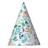 サマーガーデンフラワーズ葉ボタニカル開花 パーティーハット (正面)