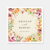 サマーガーデンフローラエレガントな結婚式 スタンダードカクテルナプキン (正面)