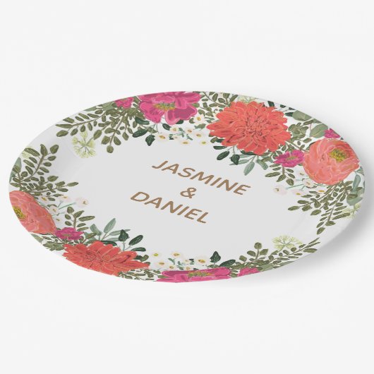 サマーガーデンフローラジョイ ペーパープレート (アングル)