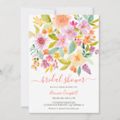サマーガーデンフローラ水彩ブライダルシャワー 招待状 (正面)