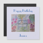 サマーガーデンベンチ磁気誕生日カード (正面/裏面)