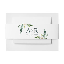 サマーガーデンホワイトフローラベリーバンド 招待状ベリーバンド