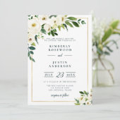 サマーガーデンホワイト花模様結婚式招待状 招待状 (スタンド正面)