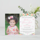 サマーガーデンラテンアメリカ系女性バウティゾ1stバースデーバプテスマ 招待状 (スタンド正面)
