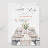 サマーガーデンワイルドフラワーシック中性ベビーシャワー 招待状 (正面)