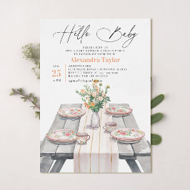 サマーガーデンワイルドフラワーシック中性ベビーシャワー 招待状