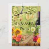 サマーガーデン又はパークピクニックパーティの招待状 招待状 (正面)
