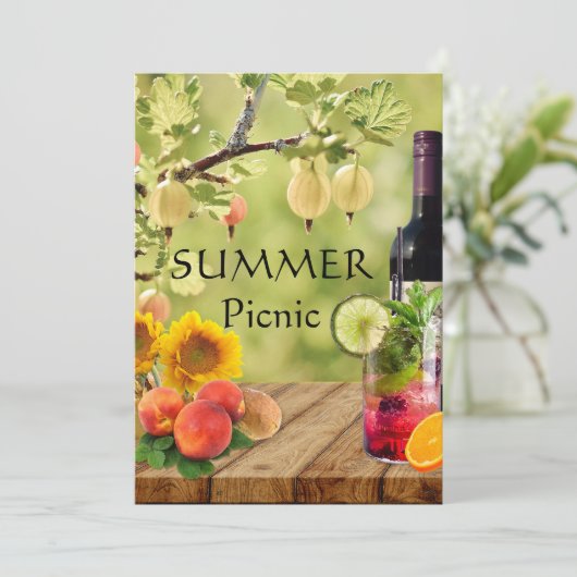 サマーガーデン又はパークピクニックパーティの招待状 招待状 (スタンド正面)
