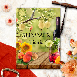 サマーガーデン又はパークピクニックパーティの招待状 招待状