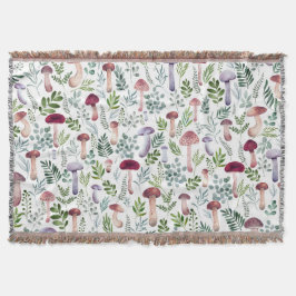 サマーガーデン水彩キノコ  スローブランケット
