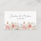 サマーガーデン水彩花のウェディング エンクロージャーカード (裏面)