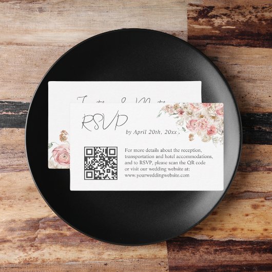 サマーガーデン水彩花のウェディング エンクロージャーカード