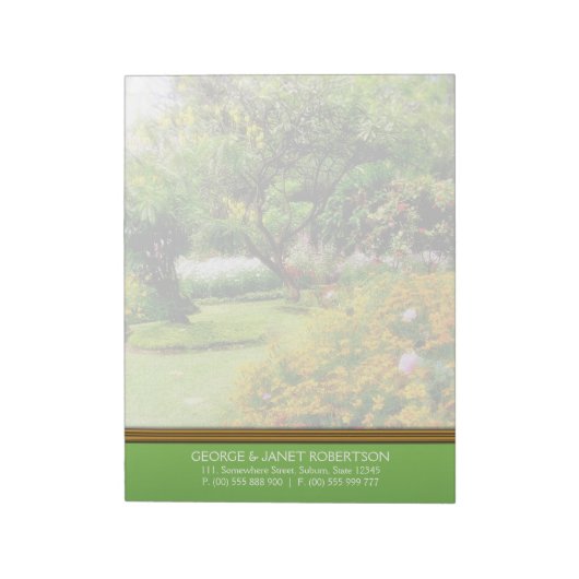 サマーガーデン自然パーソナライズされたメモ帳 ノートパッド (回転)