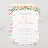 サマーガーデン1st誕生日バプテスマパーティーfor Girl 招待状 (正面/裏面)