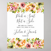 サマーガーデン ウォーターカラー フラワー ウェディング ポスター (正面)