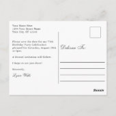 サマーガーデン フローラル 75歳の誕生日 保存日付 ポストカード (裏面)