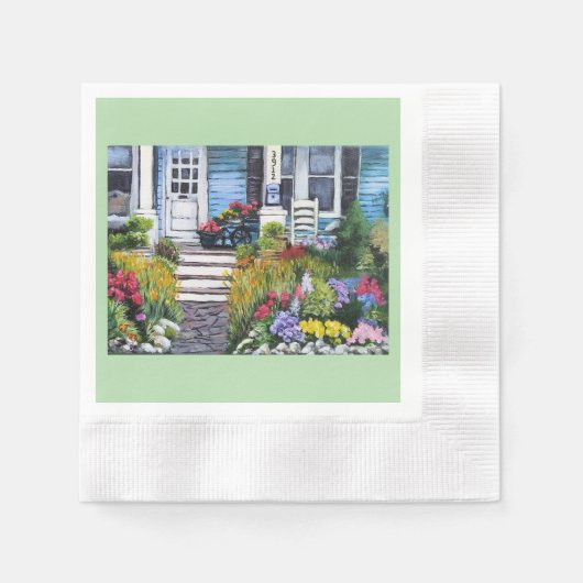 サマーガーデン 縁ありカクテルナプキン (正面)