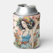 サマーガールズパステルフローラウィズバタフライ 缶クーラー (缶正面)