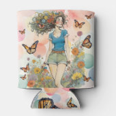サマーガールズパステルフローラウィズバタフライ 缶クーラー (裏面)