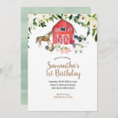 サマーガールフローラファーム第1バースデー招待状 招待状 (正面/裏面)