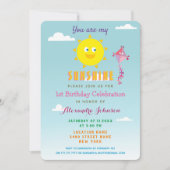 サマーガール1歳の誕生日 招待状 (正面)