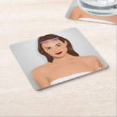 サマーガール スクエアペーパーコースター (アングル)