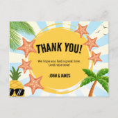 サマーキッズダブル誕生日サンキューハガキ ポストカード (正面)