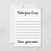 サマーキパーソナライズされたャンプノート サンキューカード (正面)