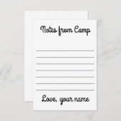 サマーキパーソナライズされたャンプノート サンキューカード (正面/裏面)