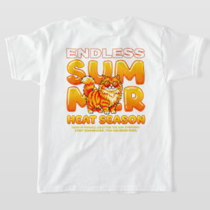 サマーキャット無限の暑さ - クールレトロフェリンビーチ Tシャツ