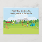 サマーキャンプでの息子・娘のはがき ポストカード (正面)