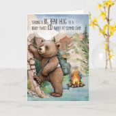 サマーキャンプでビッグ遠くにベア・ハグ カード (黄色い花)