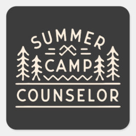 サマーキャンプのカウンセラーのスタッフの森林の美学 スクエアシール