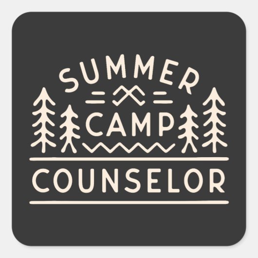 サマーキャンプのカウンセラーのスタッフの森林の美学 スクエアシール (正面)